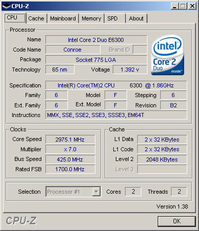 Разгон процессора Intel Pentium Dual Core E6300